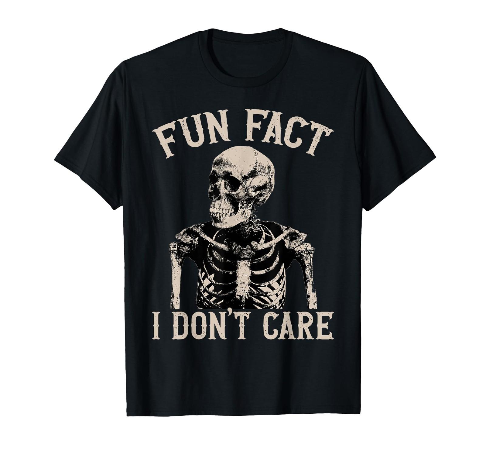 Fun Fact I Don t Care Skull Funny Sarcastic Quote T-Shirt S разноцветный