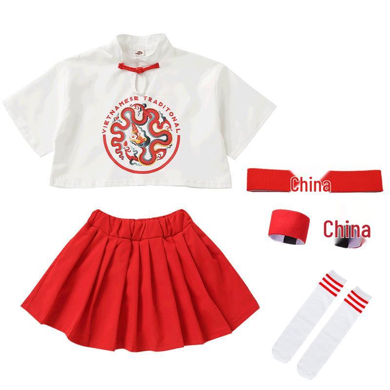 Ethnische Hanfu-Sommergarnitur für Jungen - Chinesischer Stil Schulchor & Abschlussuniform