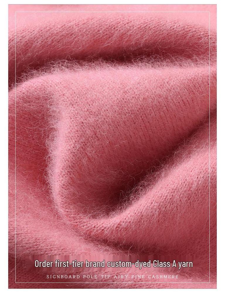 Damen Schlank geschnittener V-Ausschnitt Nerz Kaschmir Pullover, Große Größen, Herbst/Winter Pullover