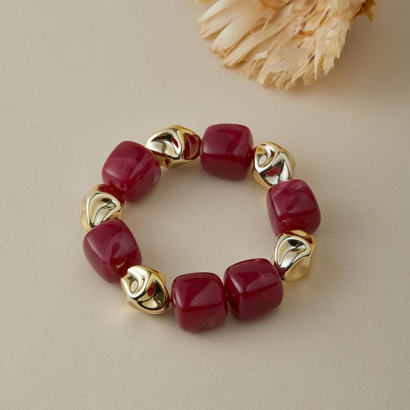 Colar Pulseira de Contas Irregulares em Acrílico para Mulheres Bangle Geométrico Bohemia Feito à Mão Acessórios de Joias para Casal