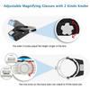 1.5X-3.5X Rechargeable 4 LED Head Mounted Magnifier Headband Double Lens Reading Magnifying Glass for Close Work