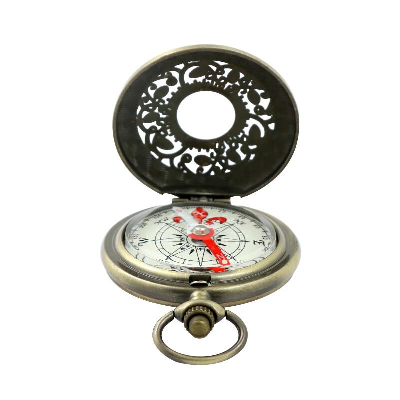 J35B Antique Zinc Alloy Luminous Pocket Compass One Size