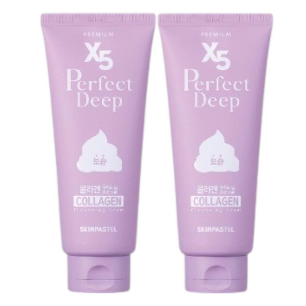 

SkinPastel Premium X5 Perfect Deep Collagen Cleansing Foam [Set of 2] - Intensive Firming & Elasticity Boosting Facial Cleanser 160ml x 2pcs