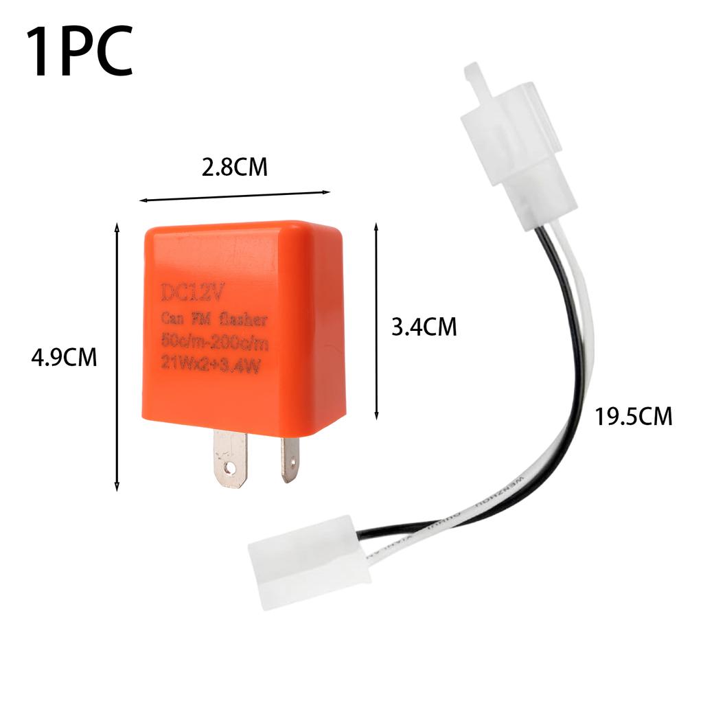 Adjustable 2-Pin Electronic LED Flasher Relay with Wires for Bikes Motorcycles Scooters Turn Signals Hyper Flash Blinkers Relay
