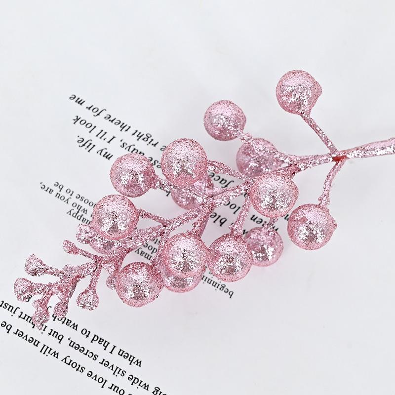 Christmas Decoration 15 Gold, Red And Silver Glitter Simulated Fruit String Fruit, Christmas Tree Wreath Diy Accessories Decoration