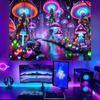 VIKAMA Neon Glow Mushroom Forest Tapestry Dreamy Bedroom Bohemian Style Living Room Wall Hanging Room Decor