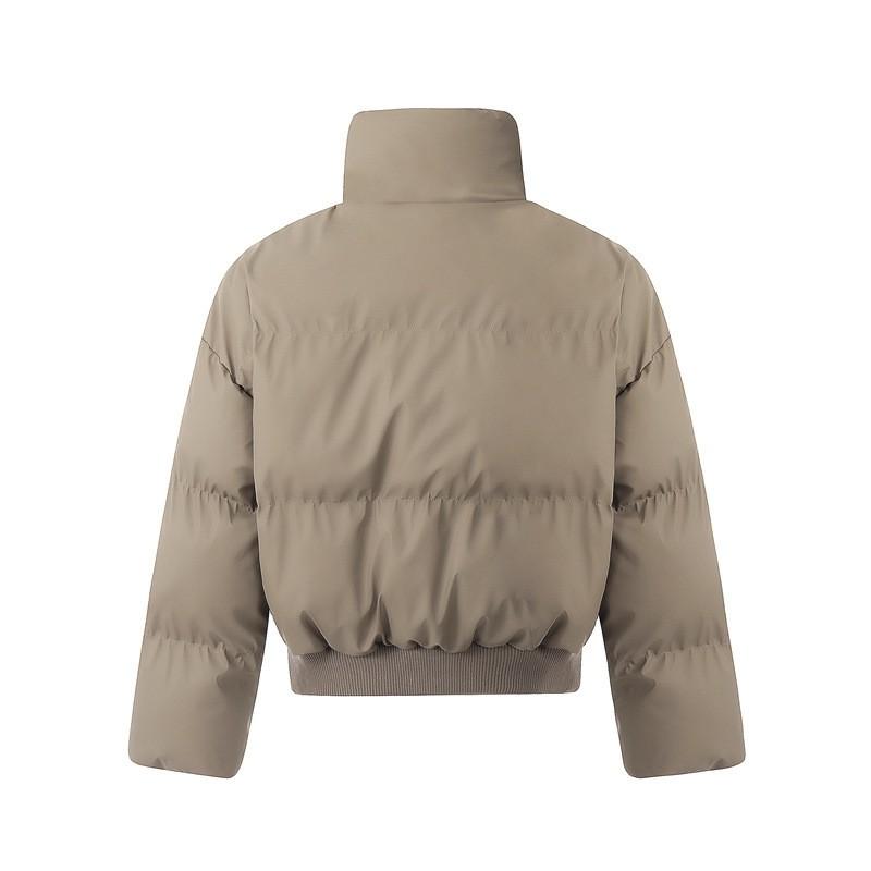 American Vintage Winter PU Puffer Jacket Loose Fit Stand Collar Thick Couples Men Women