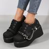 2026 NOUVEAU Vente Chaude Mode Baskets Femmes Plateforme Rivet Chaîne Décoration Escarpins Femmes Gothique Punk Compensées Chaussures Chaussures