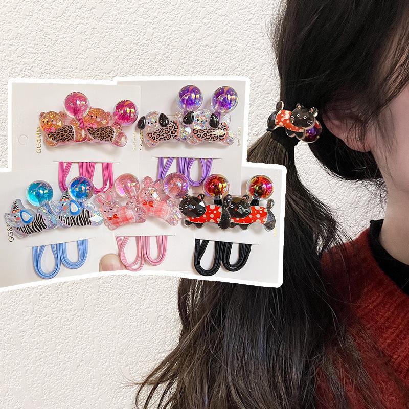 2 BUC Benzi Elastice de Păr Noi, Drăguțe, Colorate, Pisică Neagră, Fete, Accesorii de Păr, Elastice de Păr pentru Copii, Articole de Păr pentru Bebeluși