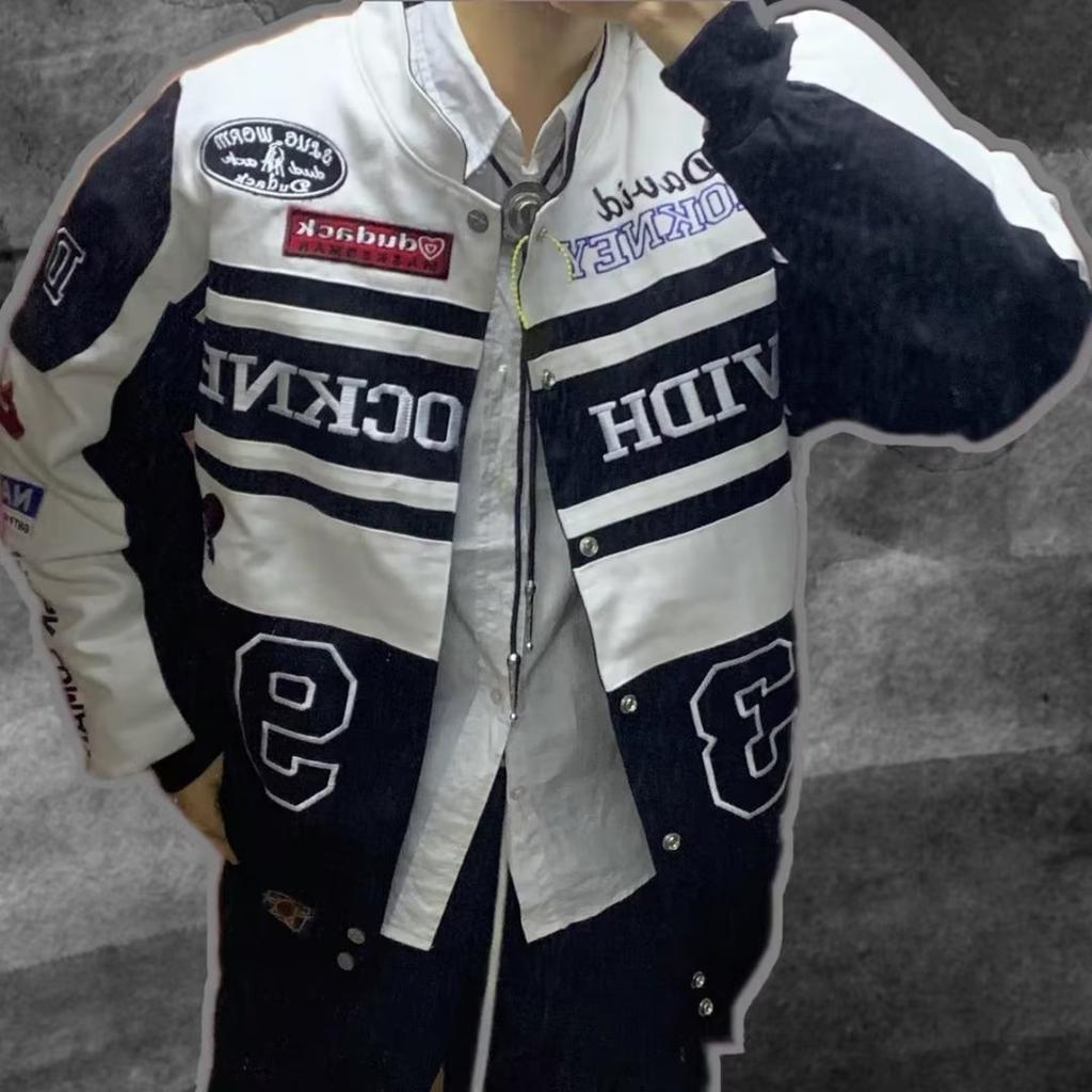 Motorcycle Racing Jacket Long Sleeve Bombers Spring Autumn Hip Hop High Street Bomber Varsity