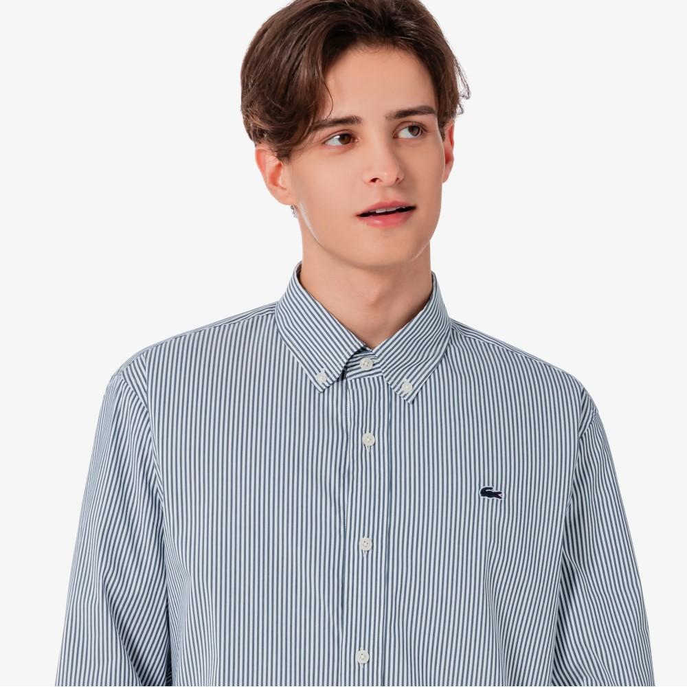 Lacoste Men's Poplin Jersey Stripe Shirt CH625E-56G166