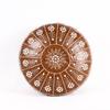 Nordic Style Moroccan Artificial Leather Pouf Craft Mandala Embroidery Ottoman Cover Footstool Round Unstuffed Cushion Cover