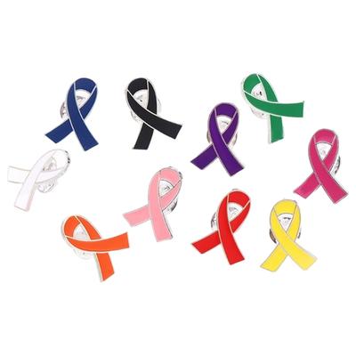 Alloy Ribbon Corsage Pins for Volunteers Pack of 20pcs Cancer Awareness Brooch Charity Jewelry Gift Giving