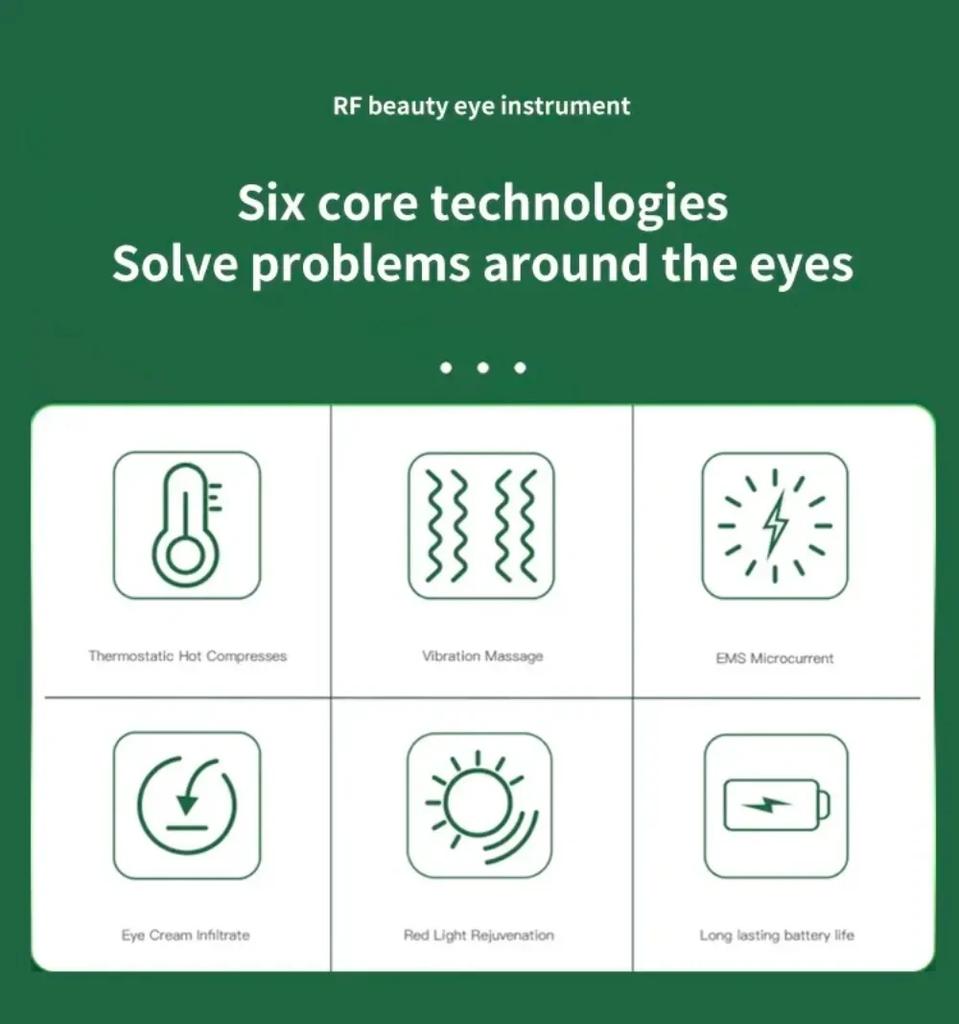 New Electric Eye Massager Eye Skin Lift Anti Wrinkle Vibration Hot Massage Relax RF Eyes Photo Therapy Instrument Skin Care Tool