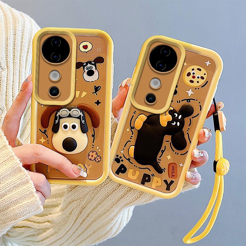 KEYSION Coque Antichoc pour VIVO V40 5G V40 Pro 5G avec Cordon Silicone Souple Mignon Poupée Dessin Animé 3D Housse de Téléphone pour VIVO V40 Pro