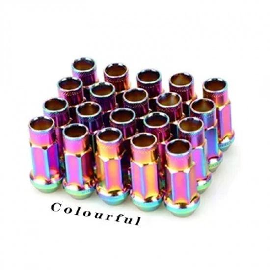 Steel Extended Open Racing Car Wheel Rims Lug Nuts Extended Tuner Nuts 20pcs/set Automobiles Wear Parts Nuts Bolts