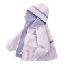 Girls Kids Reversible Hooded Windproof Waterproof Long Sleeve Casual Jacket