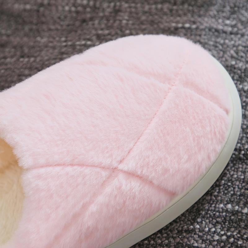 Plüss pamut papucs női őszi és téli új csúszásmentes beltéri otthoni vastag talpú meleg pamut felmosó férfi téli