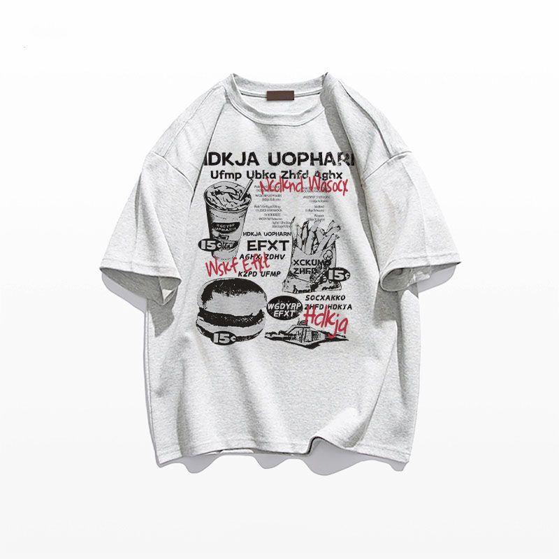 

Heavy Weight Pure Cotton Short Sleeve T-Shirt Women 2025 New Arrival Spring Summer Loose Oversize American High Street Half Sleeve Tops White Gray [260g Heavy weight pure cotton]] 2XL