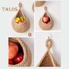 Crochet Hanging Fruit Basket Decorative Handmade Vegetable Storage Basket Mesh Bag Space-Saving Fruit Display Container Home Kitchen Decor