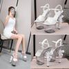 2023 New Women Sexy Platform Clear Heels  Ladies Shoes Sandals  Wedges Shoes for Women Show Sandals for Ladies LFD
