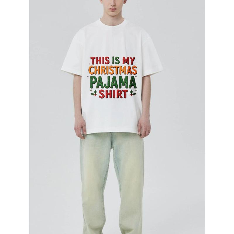 Christmas T Shirt Black This Is My Christmas Pajama Shirt Print Holiday Party Wear