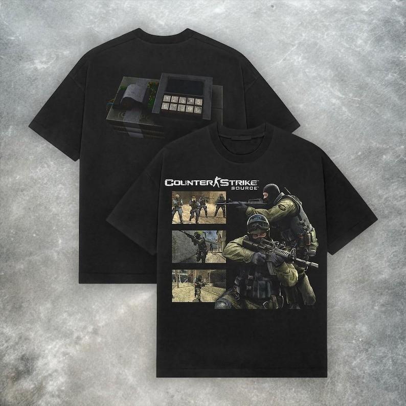 Футболка Counter Strike Source – Винтажная уличная футболка Y2K, унисекс XXL