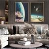 Science Fiction Space Collage Romantic City Prints Poster Canvas Painting Modern Wall Art Picture Living Room Bedroom Home Decor