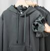 Men's Heavyweight Iron Gray Fleece Hoodie - Warm, Loose Fit for Autumn/Winter