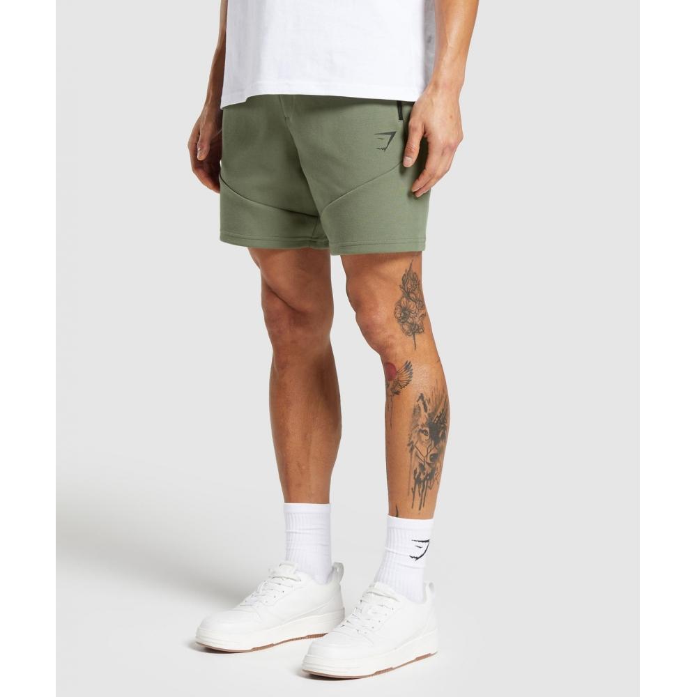 Gymshark Interlock Tech 6  Shorts Base Green A5a6l Ech1