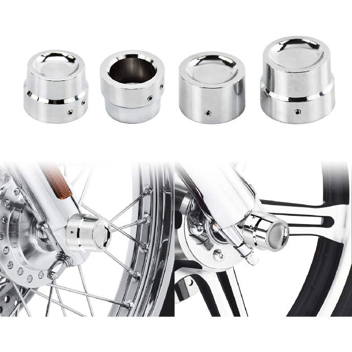 HDBUBALUS Front Rear Axle Nut Covers Axle Caps Fit for Harley Dyna 2008-2017 Softail 2008-later 4 pcs Chrome