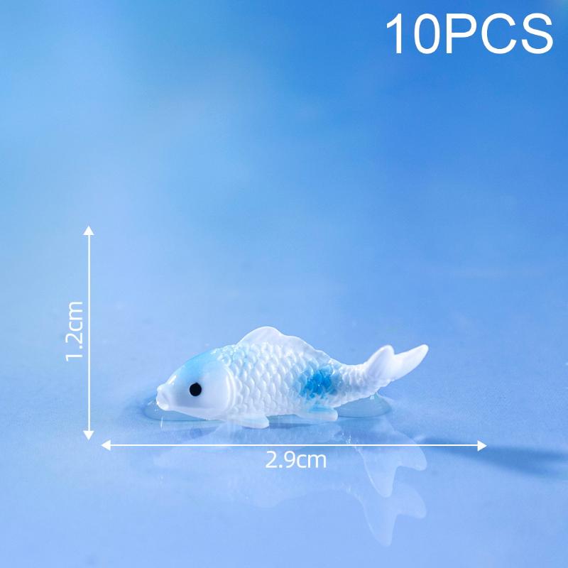 10Pcs DIY Decorative Goldfish Figurines Home Decor Dollhouse Miniature Model Fish Carp Simulation Animals Kids Toys
