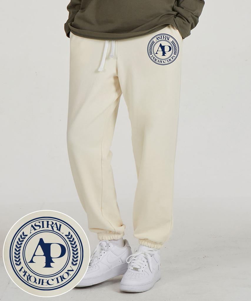 ASTRAL PROJECTION Sporty Emblem Comfortable Training Sweat Jogger Pants_Cream