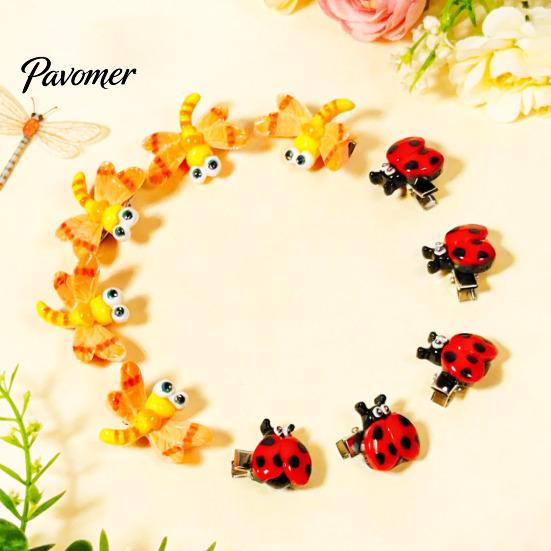 Small Ladybug Bee Hair Accessories 10Pcs Mini Insect Clips for Girls, Cartoon Ladybug/Dragonfly Clips, Toddler Styling Tools Non-Slip Barrettes