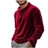 Men's Velvet High Neck Warm Long Sleeve T-Shirt Vintage Breathable Fashion Pullover Sweatshirt Male Bottoming Tee Shirt