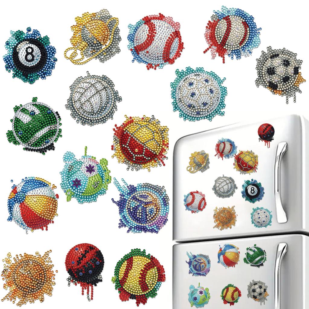 15 st 2D/Platt Akryl DIY Konst Kylskåpsmagnet Kylskåpssticker Specialformad Borr för Vuxna Nybörjare Heminredning