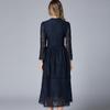 Brand Plus Size Women's Spring 2025 Lace Patchwork Dress for Middle-Aged European and American Styles.
