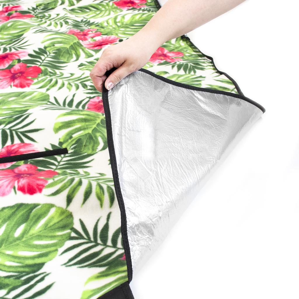 Beach picnic blanket mat insulation 200 x 200 anchors waterproof flowers