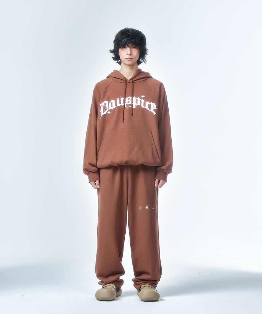 DAUSPICE Logo Sweat Pants Brown