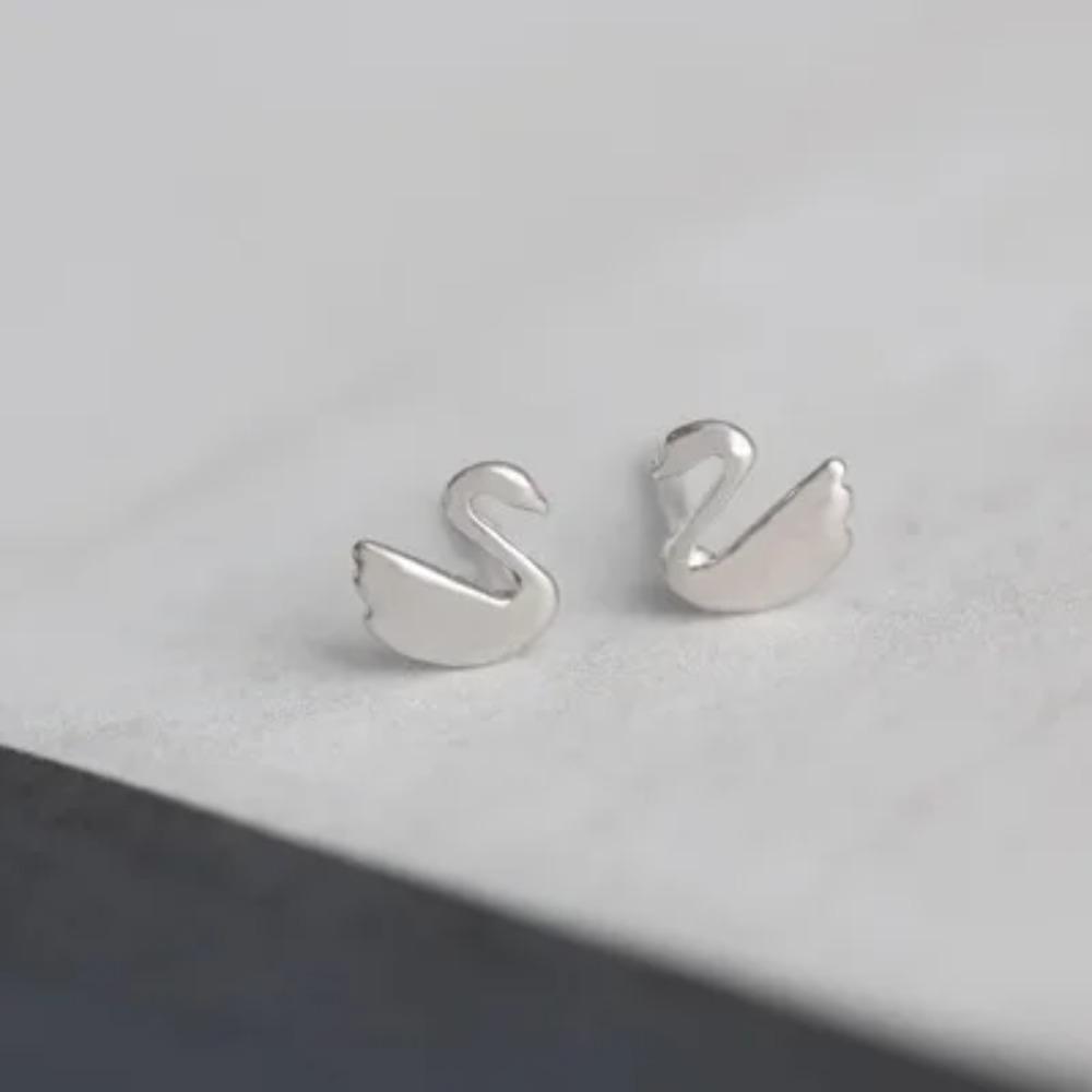 Silver Plated Korean Style Stud Earrings for Women Creative Ear Hole Design Allergy Free Fine Jewelry Accessories