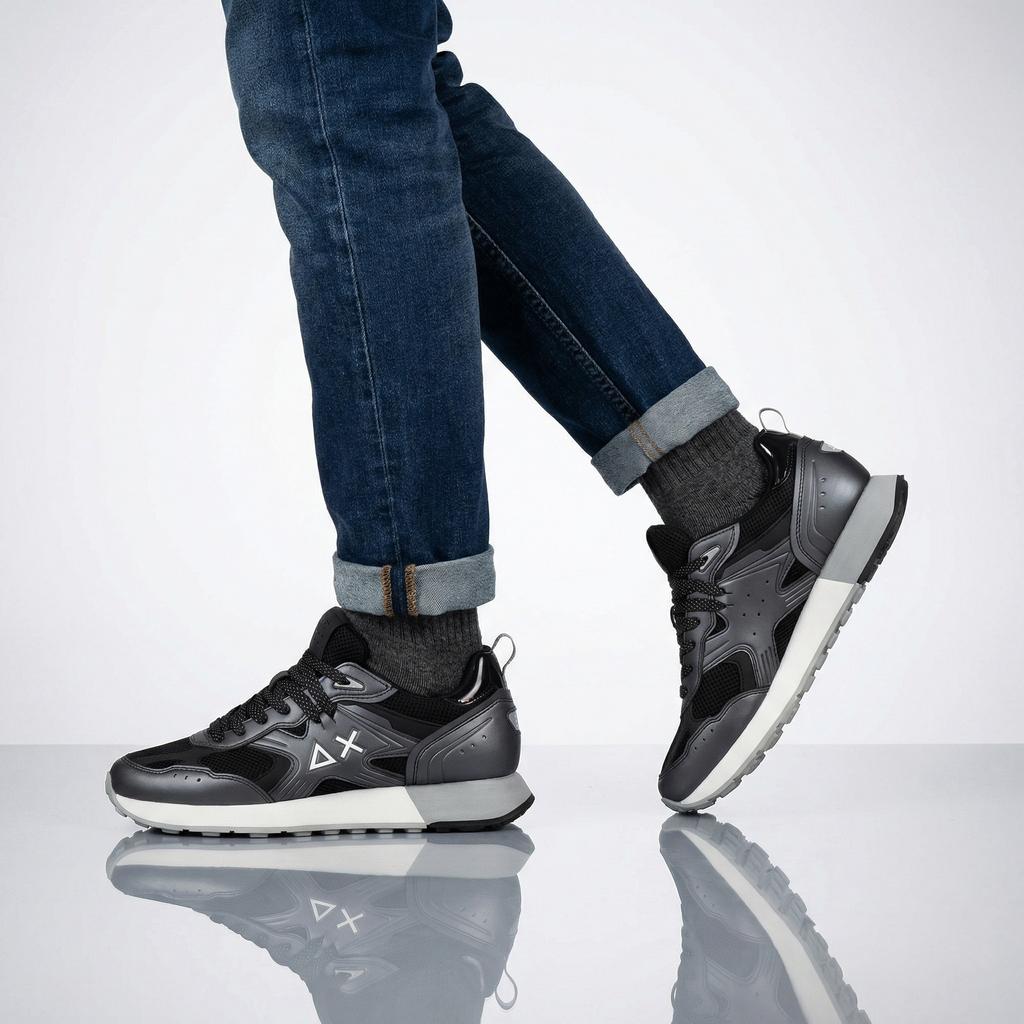 Sun68 Jaki 2.0 Silver Mesh - Men's Sneakers Shoes Black Z36119-11 ORIGINAL