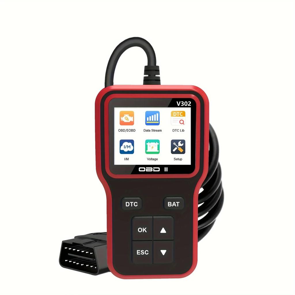 OBD2 Scanner - USB-Powered Car Engine Fault Code Reader & Diagnostic Tool for All OBD II Protocol Vehicles (Red)