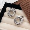 European & American Metal Circle Stud Earrings: Cold Style Tassel Earrings for Women