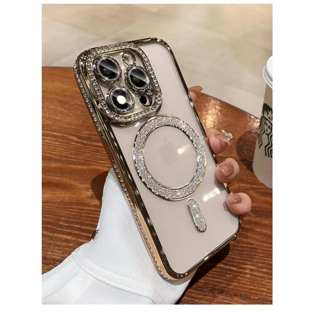 For IPhone 16 Phone Case for Apple 15promax Glitter Magnetic Suction 13 Electroplated Glitter Diamond 14 Light Luxury Protective Case