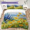 Green Lily Valley Pattern Bedding uilt Set uilt Cover Pillowcase Home Decoration Birthday Gift (1 * duvet cover + 2 * pillowcase without core)