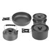Camping Cookware Kit Aluminum Alloy Pot Teapot Fry Pan Saucer Plate Bowl Soup Spoon for Outdoor Traveling