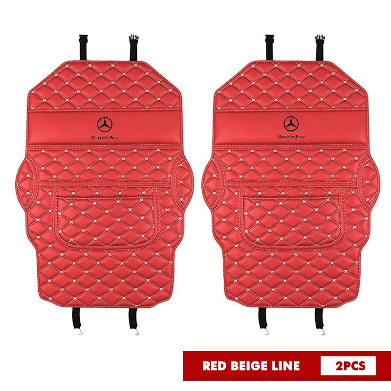 AABIB1 For Benz Car Logo Seat Back Protector Pad Leather Anti Kick Pads Anti Dirty Protect Mats AMG Exclusive A C E R V Class CLA CLS
