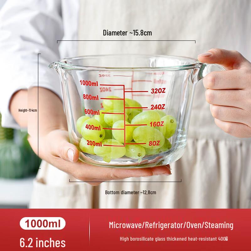 Heat-Resistant Glass Measuring & Mixing Bowl