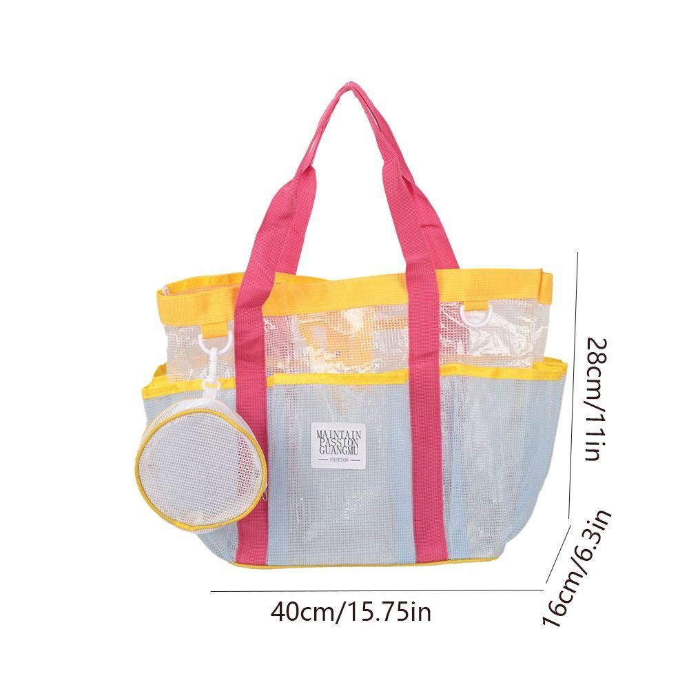 Large Capacity Mesh Swim Bag Breathable Beach Storage Bag  Toiletries Essential Organizer