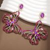Colorful  Earrings Shining Crystal Jewelry Butterfly Rhinestone Earrings  Banquet